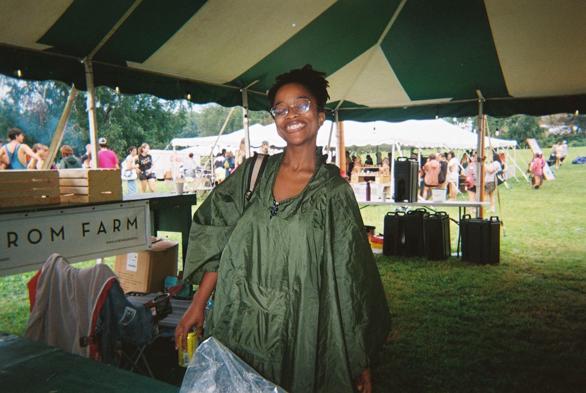A guest in a poncho.